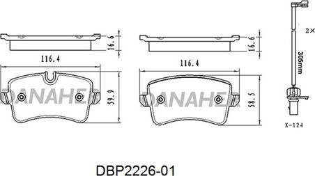 Danaher DBP2226-01 - Kit de plaquettes de frein, frein à disque cwaw.fr