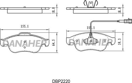 Danaher DBP2220 - Kit de plaquettes de frein, frein à disque cwaw.fr