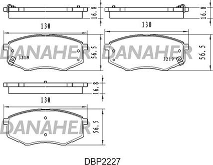 Danaher DBP2227 - Kit de plaquettes de frein, frein à disque cwaw.fr