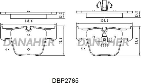 Danaher DBP2765 - Kit de plaquettes de frein, frein à disque cwaw.fr