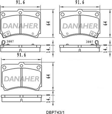 Danaher DBP743/1 - Kit de plaquettes de frein, frein à disque cwaw.fr