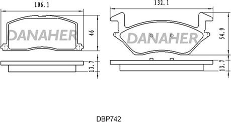 Danaher DBP742 - Kit de plaquettes de frein, frein à disque cwaw.fr