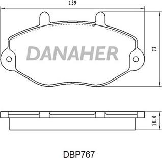 Danaher DBP767 - Kit de plaquettes de frein, frein à disque cwaw.fr