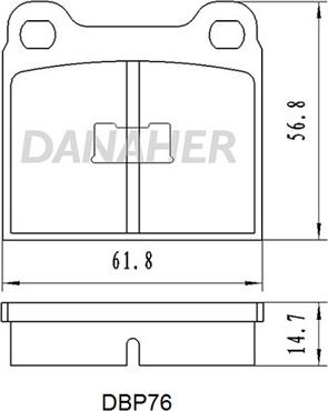 Danaher DBP76 - Kit de plaquettes de frein, frein à disque cwaw.fr