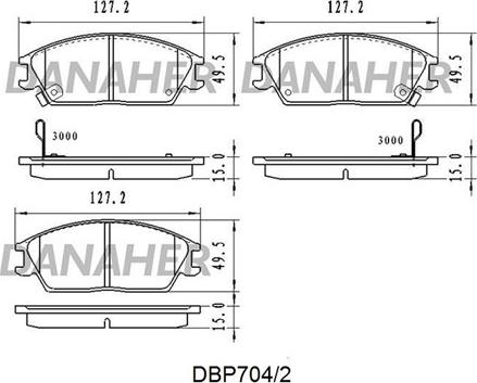 Danaher DBP704/2 - Kit de plaquettes de frein, frein à disque cwaw.fr