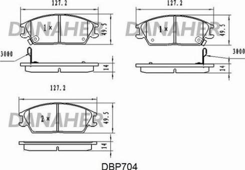 Danaher DBP704 - Kit de plaquettes de frein, frein à disque cwaw.fr