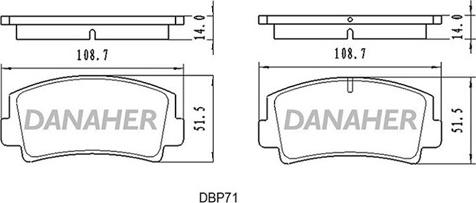 Danaher DBP71 - Kit de plaquettes de frein, frein à disque cwaw.fr