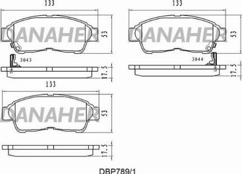 Danaher DBP789/1 - Kit de plaquettes de frein, frein à disque cwaw.fr