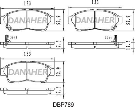 Danaher DBP789 - Kit de plaquettes de frein, frein à disque cwaw.fr