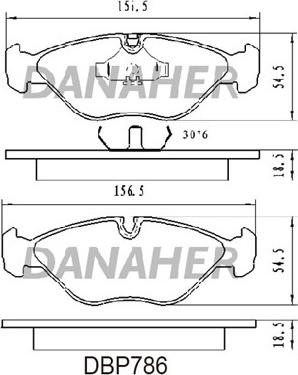 Danaher DBP786 - Kit de plaquettes de frein, frein à disque cwaw.fr