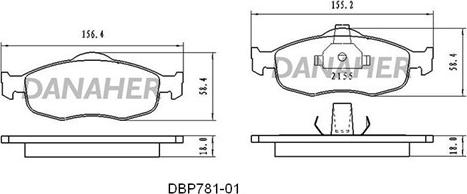 Danaher DBP781-01 - Kit de plaquettes de frein, frein à disque cwaw.fr