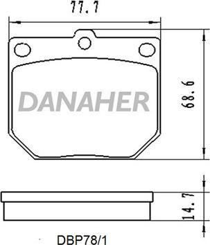 Danaher DBP78/1 - Kit de plaquettes de frein, frein à disque cwaw.fr