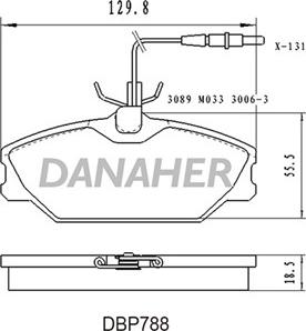 Danaher DBP788 - Kit de plaquettes de frein, frein à disque cwaw.fr