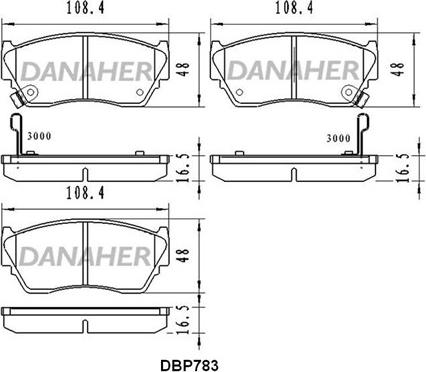 Danaher DBP783 - Kit de plaquettes de frein, frein à disque cwaw.fr