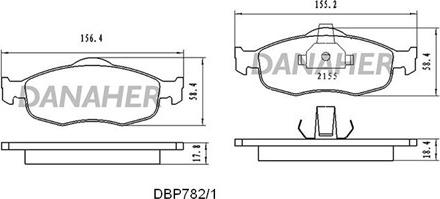 Danaher DBP782/1 - Kit de plaquettes de frein, frein à disque cwaw.fr