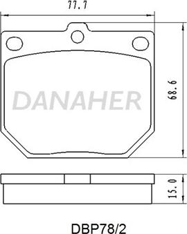 Danaher DBP78/2 - Kit de plaquettes de frein, frein à disque cwaw.fr