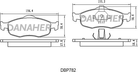 Danaher DBP78/2 - Kit de plaquettes de frein, frein à disque cwaw.fr