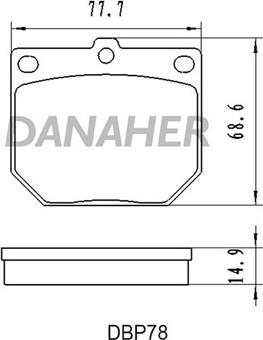 Danaher DBP78 - Kit de plaquettes de frein, frein à disque cwaw.fr