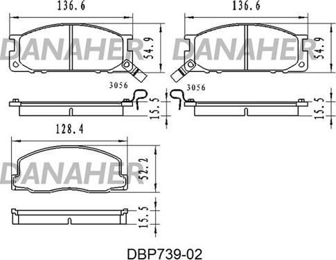 Danaher DBP739-02 - Kit de plaquettes de frein, frein à disque cwaw.fr