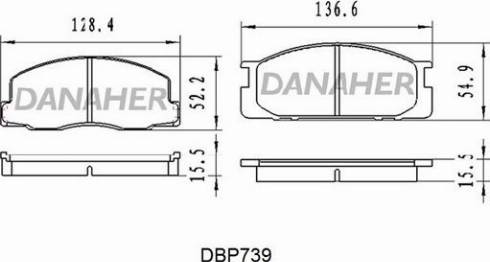 Danaher DBP739 - Kit de plaquettes de frein, frein à disque cwaw.fr