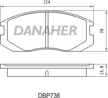 Danaher DBP736 - Kit de plaquettes de frein, frein à disque cwaw.fr