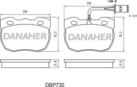 Danaher DBP730 - Kit de plaquettes de frein, frein à disque cwaw.fr