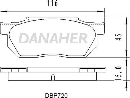 Danaher DBP720 - Kit de plaquettes de frein, frein à disque cwaw.fr