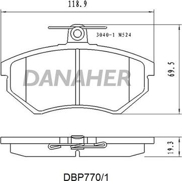 Danaher DBP770/1 - Kit de plaquettes de frein, frein à disque cwaw.fr