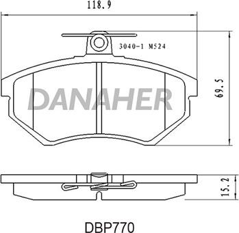 Danaher DBP770 - Kit de plaquettes de frein, frein à disque cwaw.fr