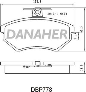 Danaher DBP778 - Kit de plaquettes de frein, frein à disque cwaw.fr