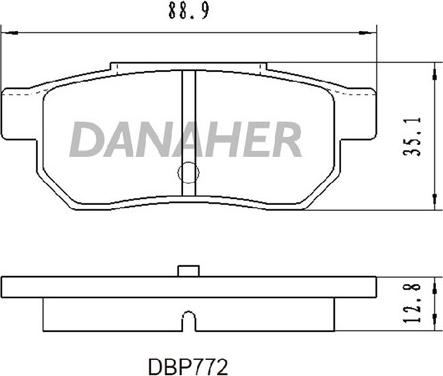 Danaher DBP772 - Kit de plaquettes de frein, frein à disque cwaw.fr