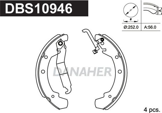 Danaher DBS10946 - Jeu de mâchoires de frein cwaw.fr