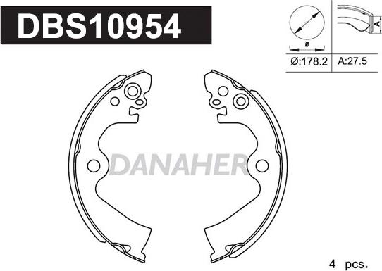 Danaher DBS10954 - Jeu de mâchoires de frein cwaw.fr