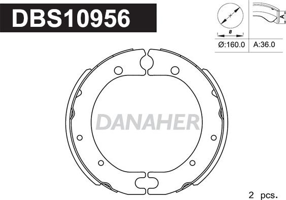 Danaher DBS10956 - Jeu de mâchoires de frein, frein de stationnement cwaw.fr