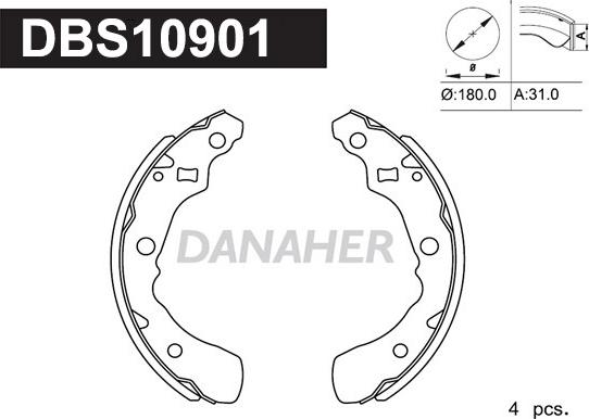 Danaher DBS10901 - Jeu de mâchoires de frein cwaw.fr