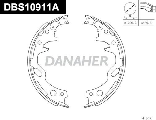 Danaher DBS10911A - Jeu de mâchoires de frein cwaw.fr