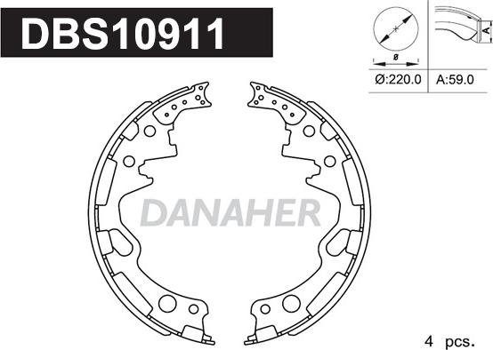 Danaher DBS10911 - Jeu de mâchoires de frein cwaw.fr