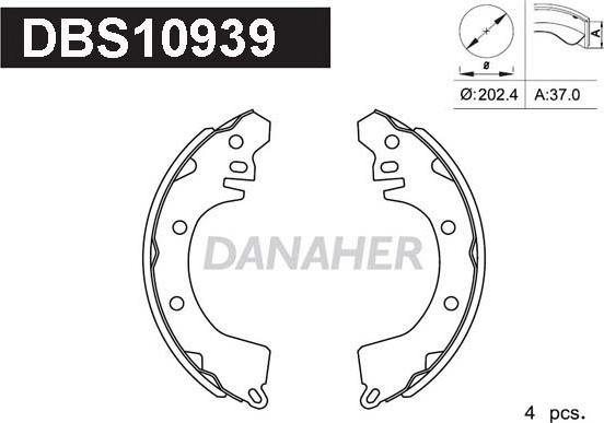 Danaher DBS10939 - Jeu de mâchoires de frein cwaw.fr