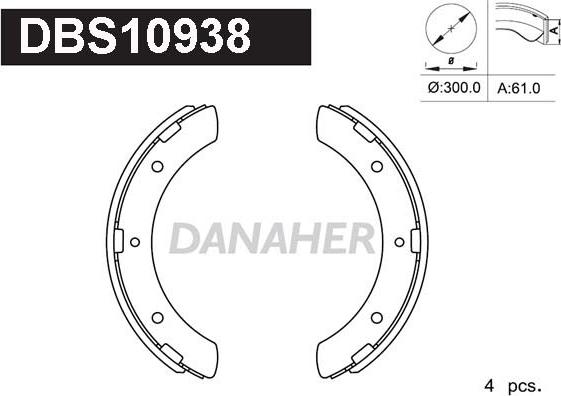 Danaher DBS10938 - Jeu de mâchoires de frein cwaw.fr