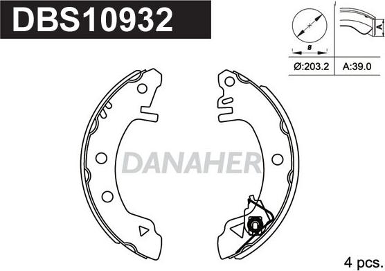 Danaher DBS10932 - Jeu de mâchoires de frein cwaw.fr