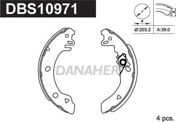 Danaher DBS10971 - Jeu de mâchoires de frein cwaw.fr