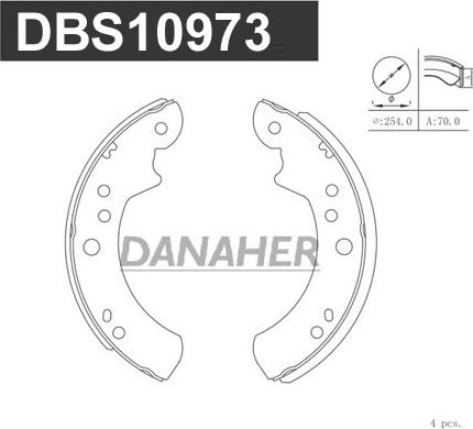 Danaher DBS10973 - Jeu de mâchoires de frein cwaw.fr