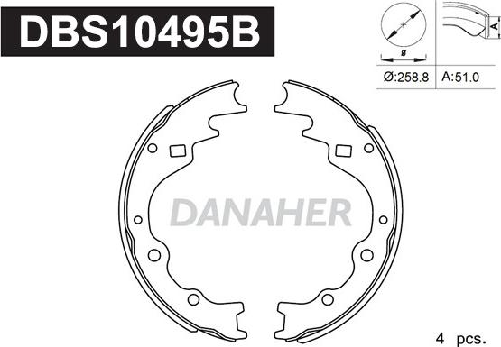 Danaher DBS10495B - Jeu de mâchoires de frein cwaw.fr