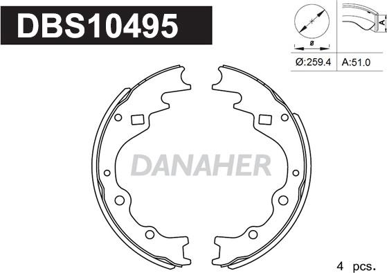 Danaher DBS10495 - Jeu de mâchoires de frein cwaw.fr