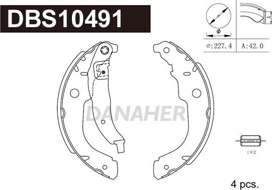 Danaher DBS10491 - Jeu de mâchoires de frein cwaw.fr