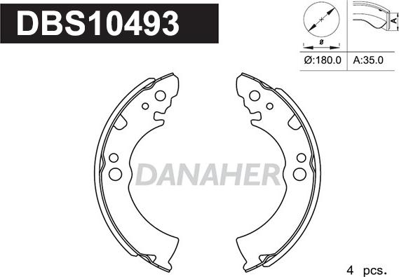 Danaher DBS10493 - Jeu de mâchoires de frein cwaw.fr