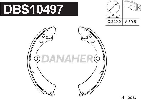 Danaher DBS10497 - Jeu de mâchoires de frein cwaw.fr