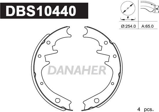 Danaher DBS10440 - Jeu de mâchoires de frein cwaw.fr