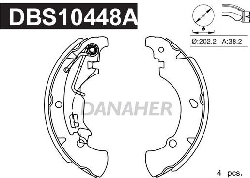 Danaher DBS10448A - Jeu de mâchoires de frein cwaw.fr