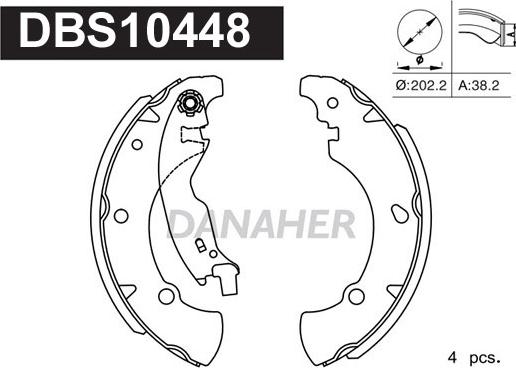 Danaher DBS10448 - Jeu de mâchoires de frein cwaw.fr